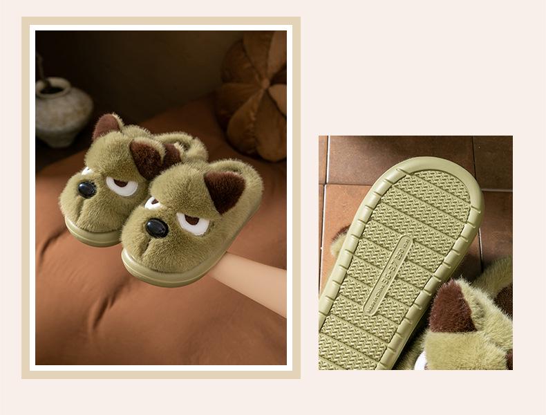Kids' Cartoon Cotton Slippers - Warm Fleece Lining, Thick Sole, for Boys, Autumn/Winter