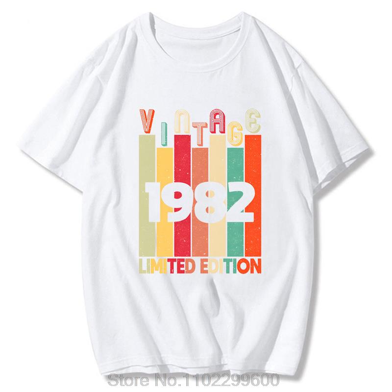 

Vintage 1982 Limited Edition T Shirt New Summer Cotton Tshirt Men Tops Hip Hop Unisex Tees Oversize Streetwear Harajuku S