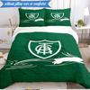 3PCS Green Shield Emblem Design Printed Soft Bedding Set,Including 1pc Duvet Cover And 2pcs Pillowcases Perfect for Bedroom, Dormitory, Fan gift