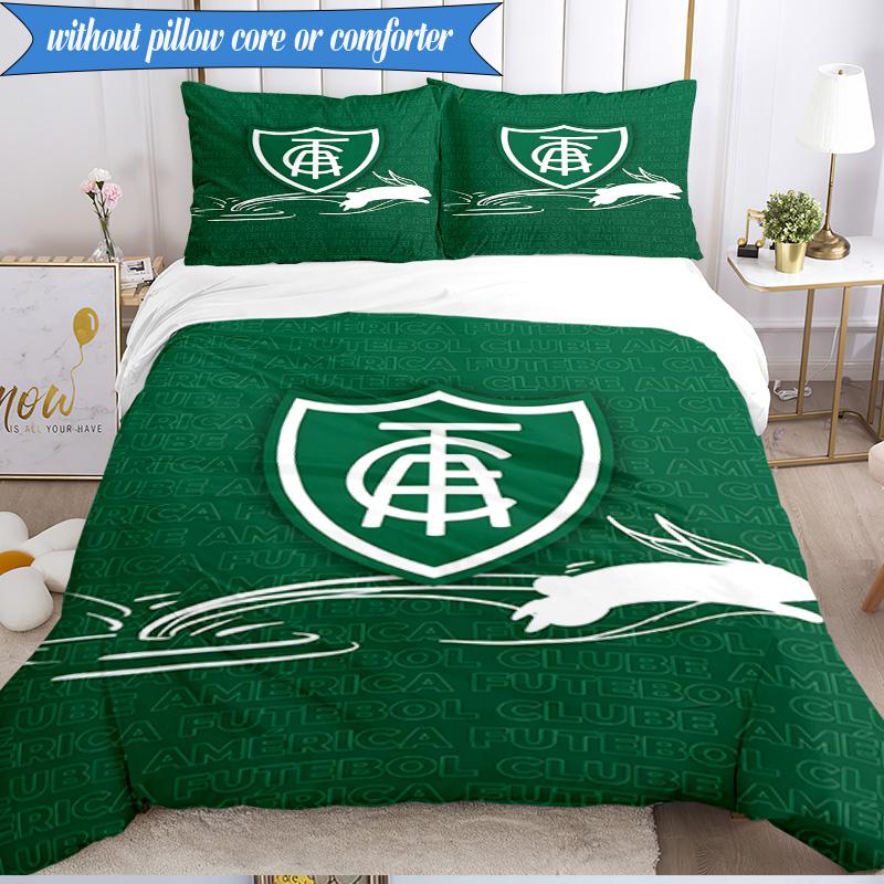 3PCS Green Shield Emblem Design Printed Soft Bedding Set,Including 1pc Duvet Cover And 2pcs Pillowcases Perfect for Bedroom, Dormitory, Fan gift