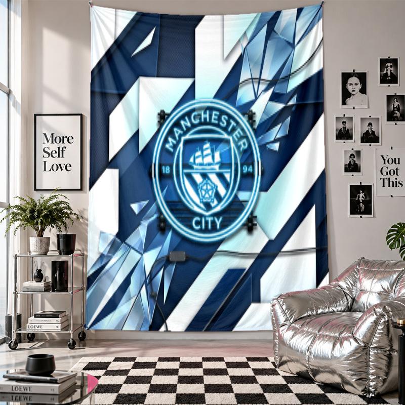 Arazzo da parete Manchester City Decorazione per la casa Tessuto da appendere a parete per camera da letto Soggiorno Sfondo