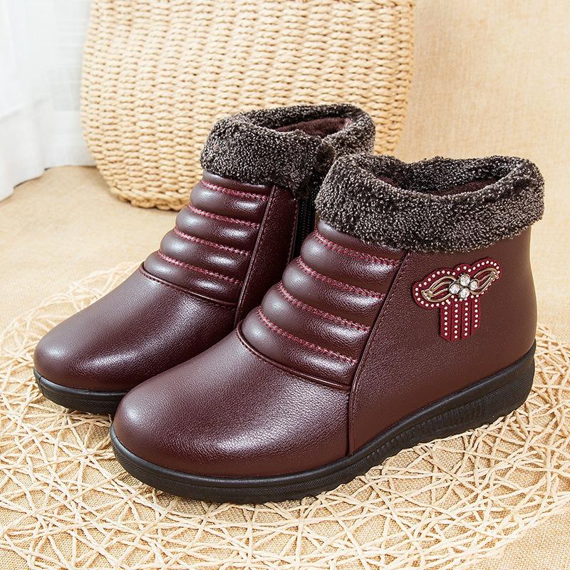 Alte Pekinger Schuhe Baumwollschuhe Winter weiche Sohle rutschfest Mittel- und alte Damenschuhe ältere Lederschuhe Samt warm Schneestiefel