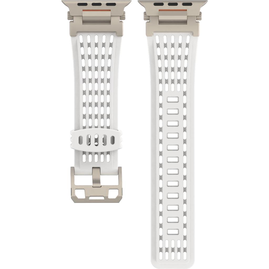 Silicone Strap for Apple Watch Series 10 Ultra 9 8 7 SE 6 5 4 3 2 1 46mm 49mm 45mm 44mm 42mm Watchband Ventilated Mech Armor Design