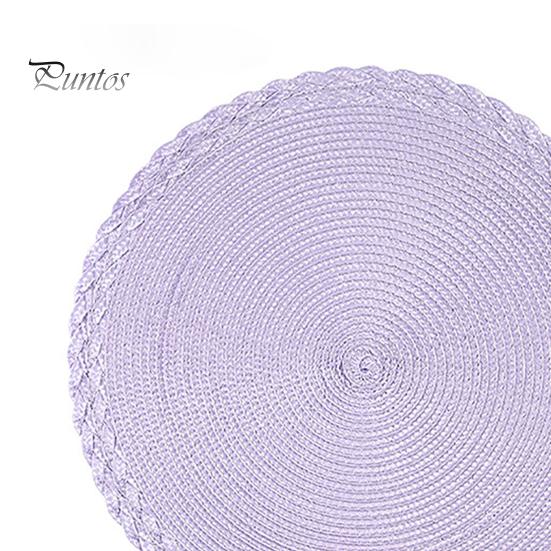 Non Slip Table Mats 2Pcs/Set Round Woven Placemat, Protects Tables from Heat & Scratches, Thermal Insulation Pads Resistant Braided Place Mat