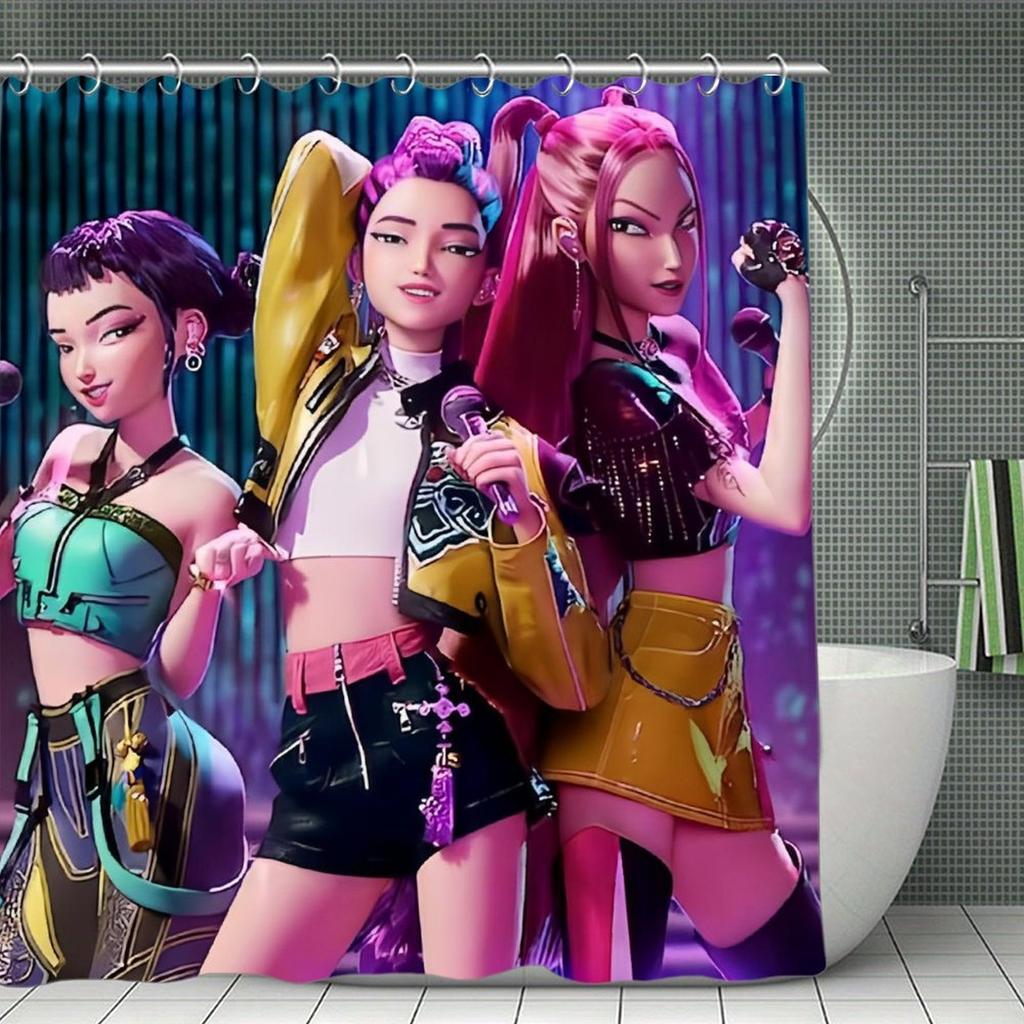 Non Toilet Polyester Cover Mat Set Bathroom Shower Curtain