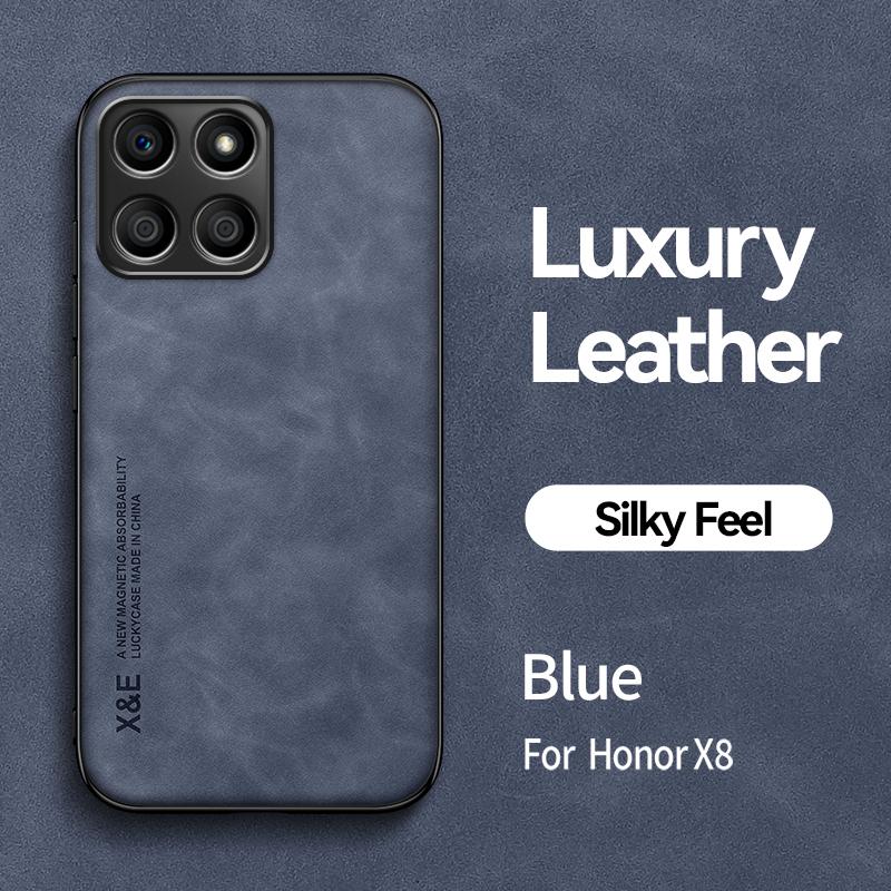 For Honor X8 5G Case Car Magnetic Holder Leather Phone Case For HonorX8 Honer Honar Xonor X8 X 8 5G Soft Shockproof Back Cover