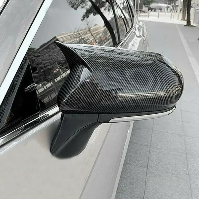 2pcs Ox Horn Side Wing Rearview Mirror Cover Trim Decor Caps Fit For Toyota Camry Avalon 2018- Car External Accessories