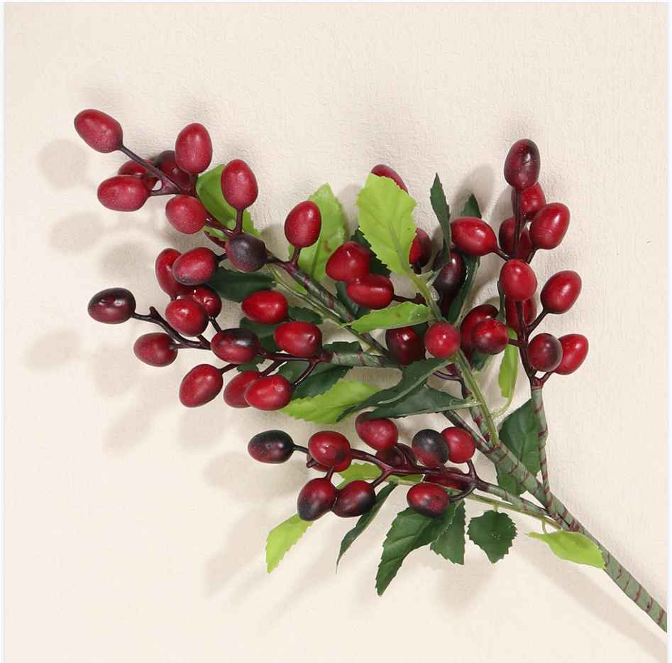 5pcs Artificial Berries Christmas Decoration Fake Flower for Vase Garden Wedding Christmas Tree Decoration Red Berry Branches