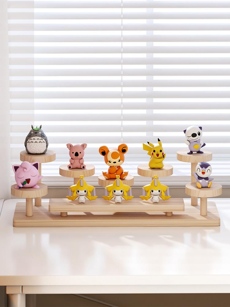 Wooden Display Stand Wood Cupcake Stands for Display Craft Funko Action Figures,Table Display Stand for Vendors Wood Riser