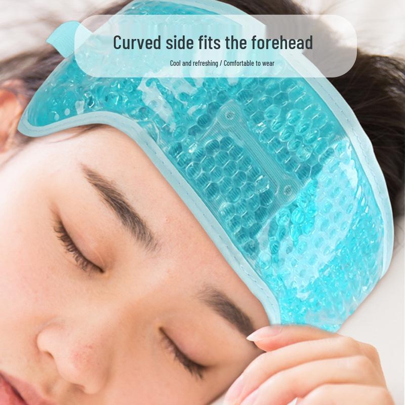 Gel Beads Cooling/Heating Forehead Band - Reusable Ice Pack for Pain Relief