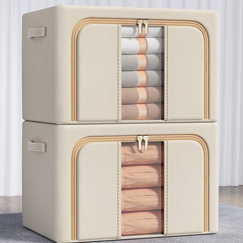 

Waterproof Oxford Cloth Storage Box with Steel Frame and Transparent Folding Design for Wardrobe, Car, or Quilt Storage. 24L (40*30*20) 2 Steel Frames