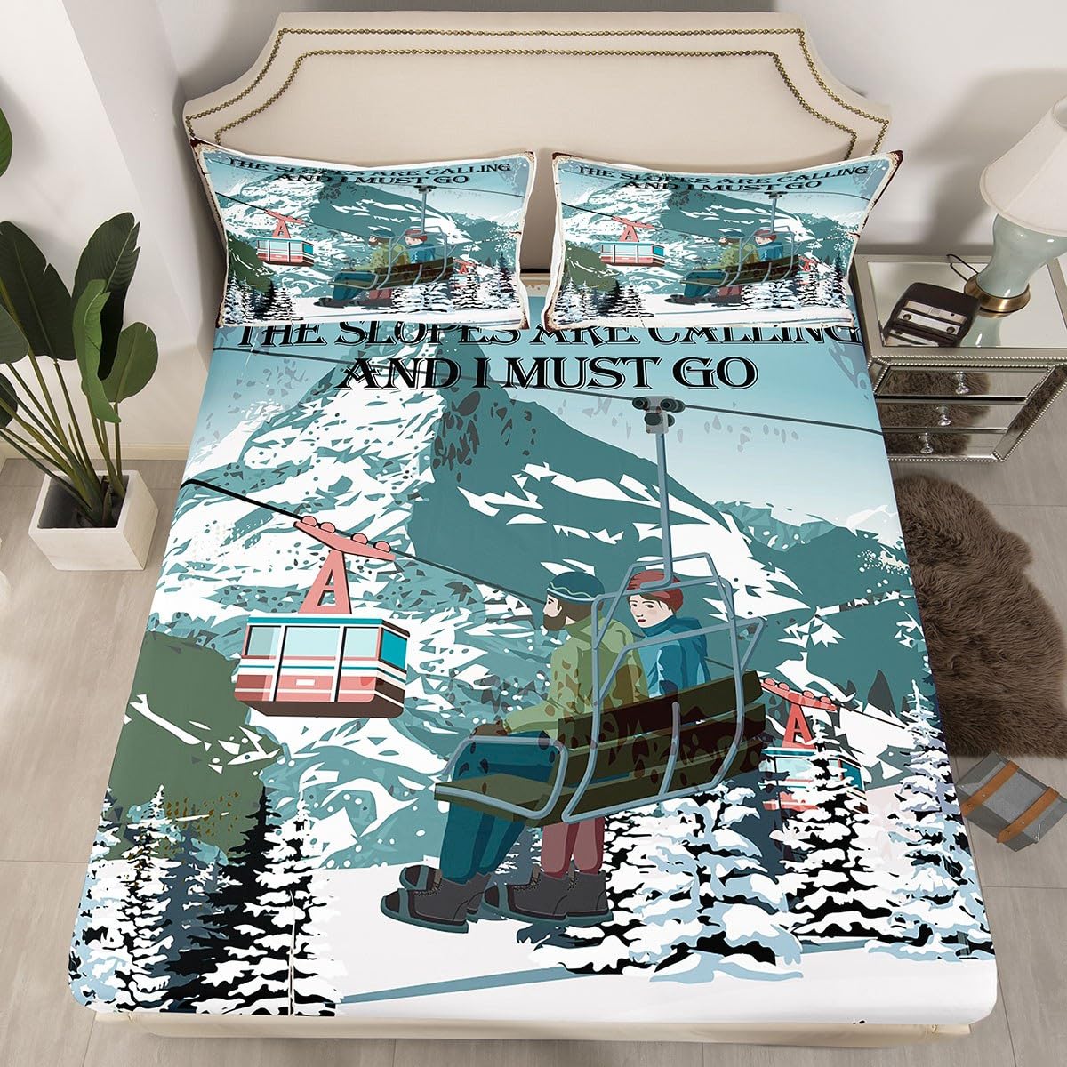 

Пододеяльник с рисунком дерева, зимний комплект постельного белья с ботаническим декором, легкий кедровый пододеяльник с 2 наволочками EU Single(135x200cm)