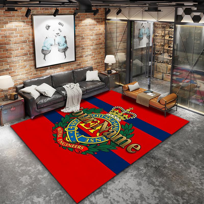 Royal Crest Emblem Custom Name Carpet Rug For Living Room Bedroom Home Sofa Decoration Kids Play Nonslip Floor Mat