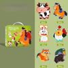 1PACK Children's 6-in-1 Portable Large Piece Puzzle Baby 3 to 6 Years Old Gift Box Early Education Educational Toys