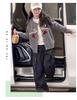 Cherry Embroidered Girls' Cardigan - Autumn 2026 Long Sleeve Knit Top for Medium and Older Children.