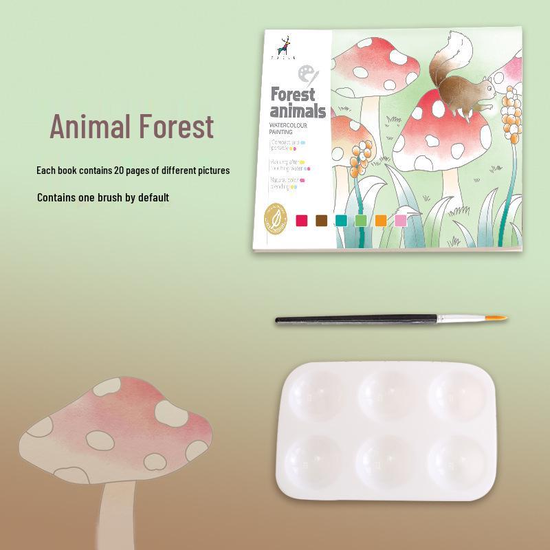Creative Watercolor Cartoon Graffiti Book: Children's Drawing with Built-in Paint and Gouache Paper