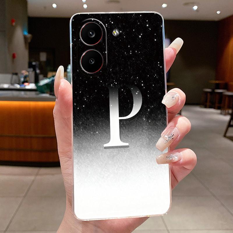 Couple Phone Case For Xiaomi Redmi Turbo 5 /Xiaomi Poco X8 Pro 5G Lucky Letter Flower Pattern Clear TPU Anti-scratch Soft Casing