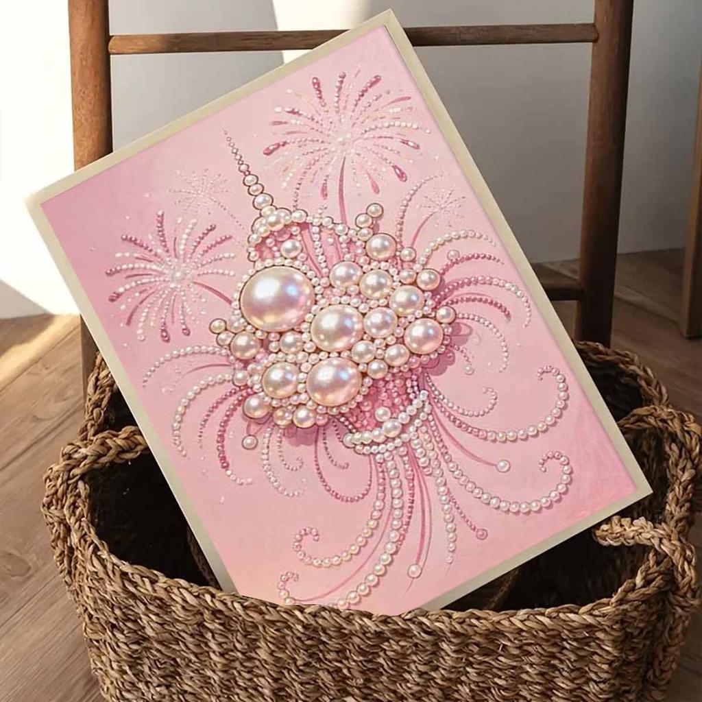 Pearl Bouquet DIY Diamond Art Kits 15.7x19.6inch Gem Art Diamond Painting Kits Without Frame for Adults Gift Idea Home Wall Decor