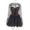 Herbst Prominente Qualität Slim-fit Sexy Spitze Spitze Spitze Spitze EINE Kampagne Kleid Frau
