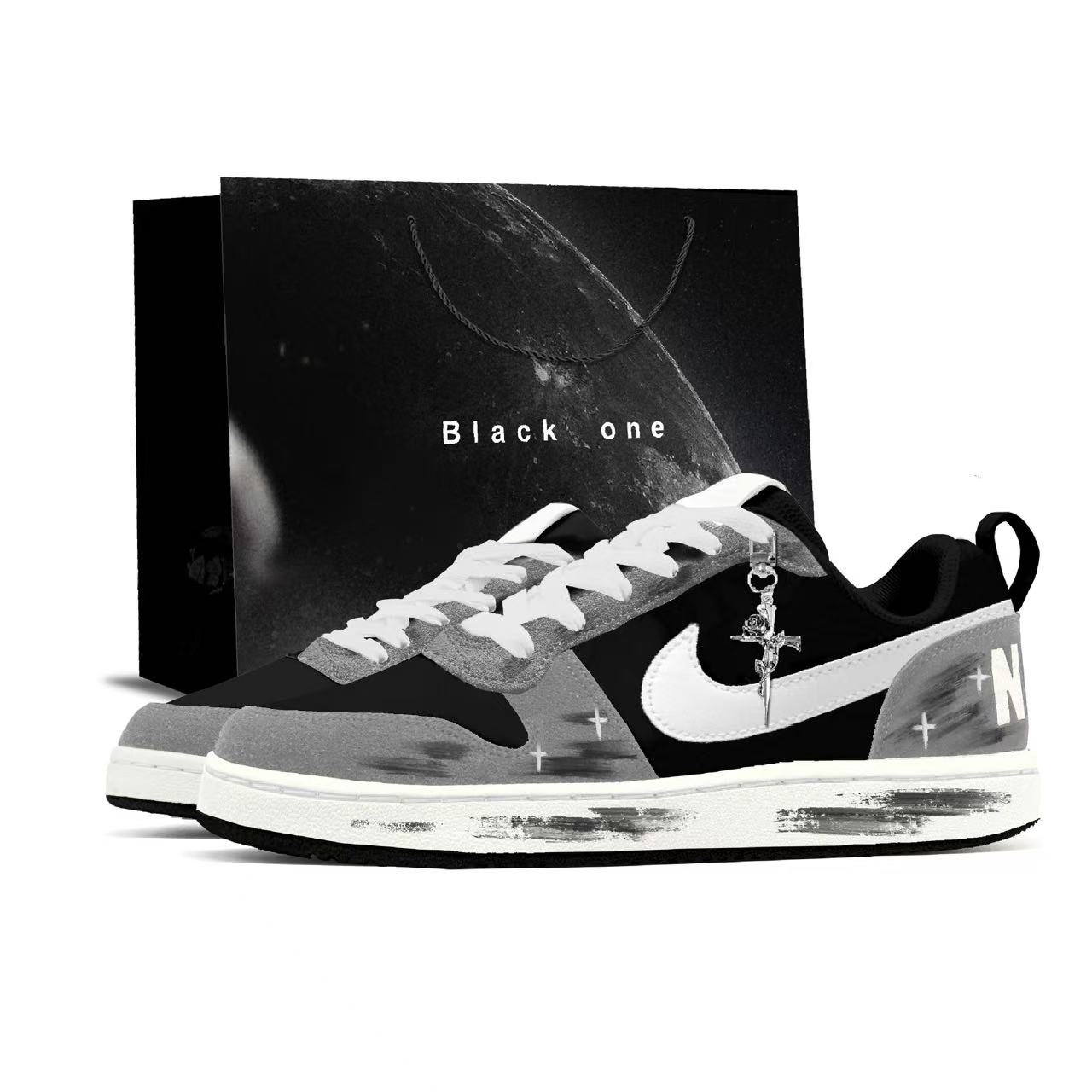 

Nike Court Borough Night Sky Shooting Stars Thermal Waterproof Cushioning Abrasion Resistant 844881-005(Team93-S-BOX ) 42