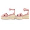 Excellent HERMES Sandals Espadrilles Elda Ankle Strap Suede Leather Pink 36 Used
