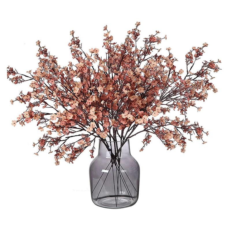 10PCS Artificial Plants Long Baby's Breath Christmas Decor Vase for Home Wedding Bridal Festival DIY Party Fake Plastic Flowers