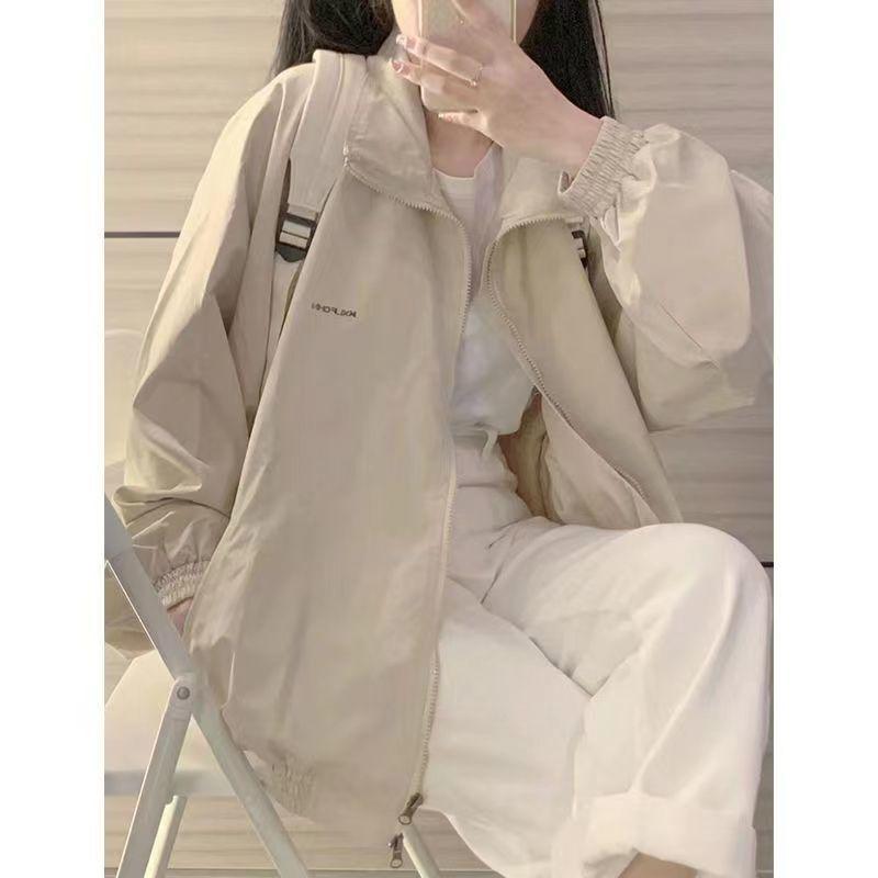 Women's Casual Baseball Jacket - Spring/Autumn Trendy Windbreaker