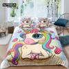 Luxury 3D Pink Unicorn Bedding Set for Kids Queen King Size Duvet Cover Pillowcase Cartoon Home Living EU US AU UK