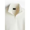 H M Loose Fit Zip Detail sweatsHirt creaM