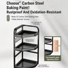 Kitchen Corner Storage Rack No-Drill Countertop Organizer Modern Minimalist Carbon Steel