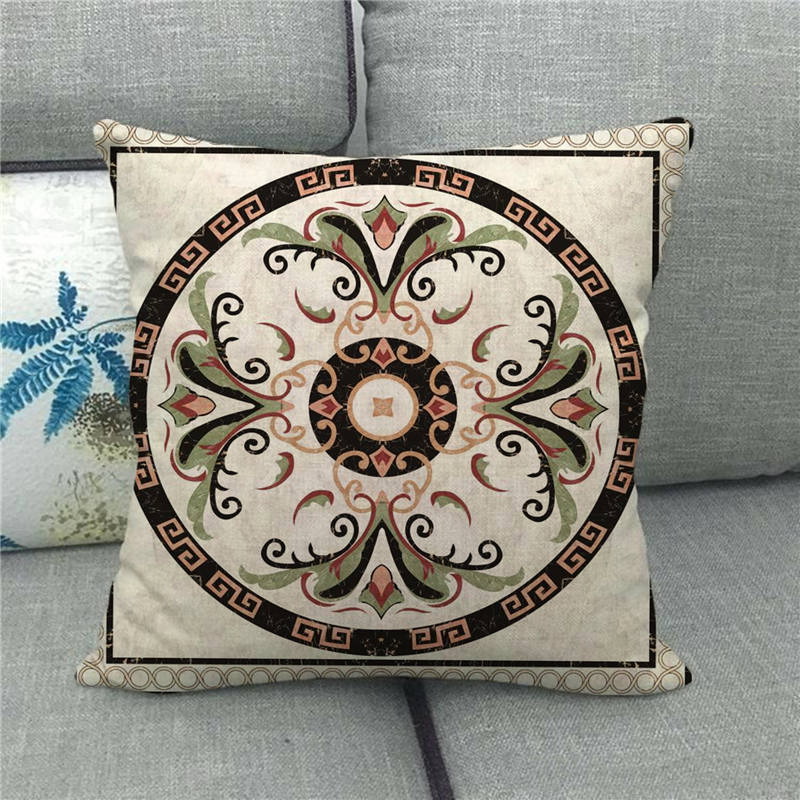 Home Decor Colorful Mandala Pattern Digital Print Pillowcases Pattern Cushion Cover Suitable for Sofa Bedroom Car Pillow Cover