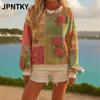 JPNTKY Women's Fashion Casual Long Sleeve O-Neck Blouses & Shirts