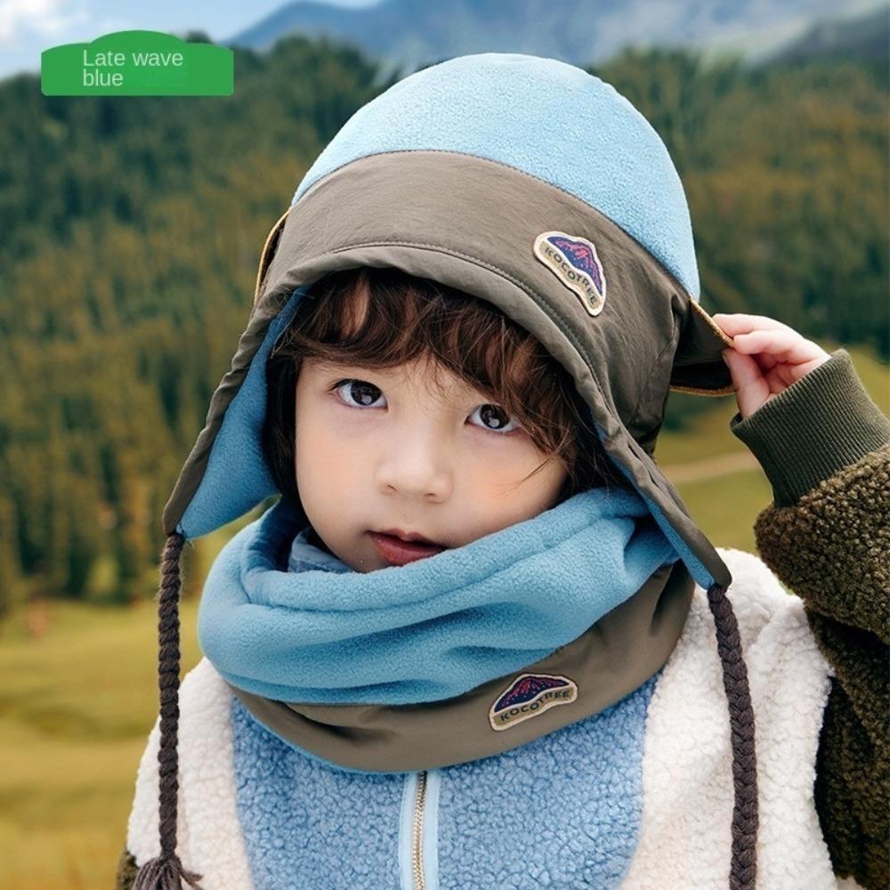 

Захист вух Дівчатка Хлопчики Шапка Потовщений Дитячий Шарф 2024 Зима Дитяча Шапка На вулицю Теплий Набір M SET синій