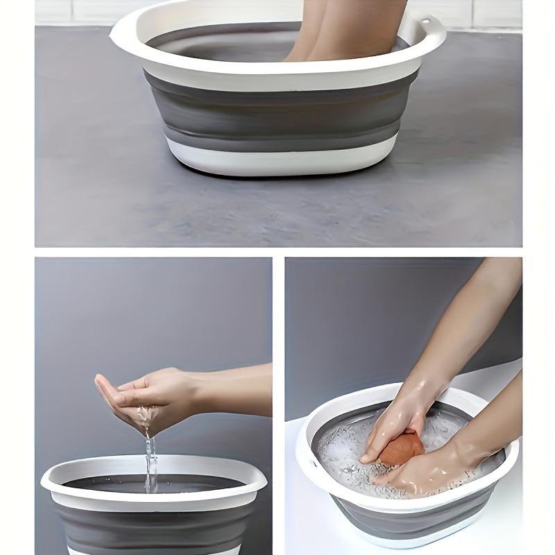 Large Collapsible Basin - Portable, for Home Use - Ideal for Washing Faces, Vegetables, and Laundry, Foot Soaking Tub