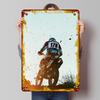 Motocross Rider In Action Tinplate Signs Sport Poster Living Room Decorations Custom Metal Sign for Wall Art Decoration Bar Home
