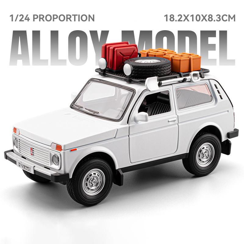 1/24 Russian LADA NIVA WILD VERSION Alloy Car Model Sound and Light Pull Back Children's Toy Collectibles Birthday Gift