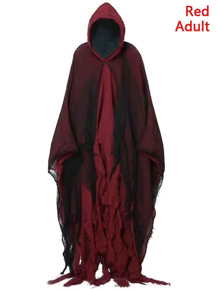 Horror Zombie Tattered Hooded Capes Unisex Halloween Ghost Dementors Cosplay Costume Day of The Dead Party Props Cloaks