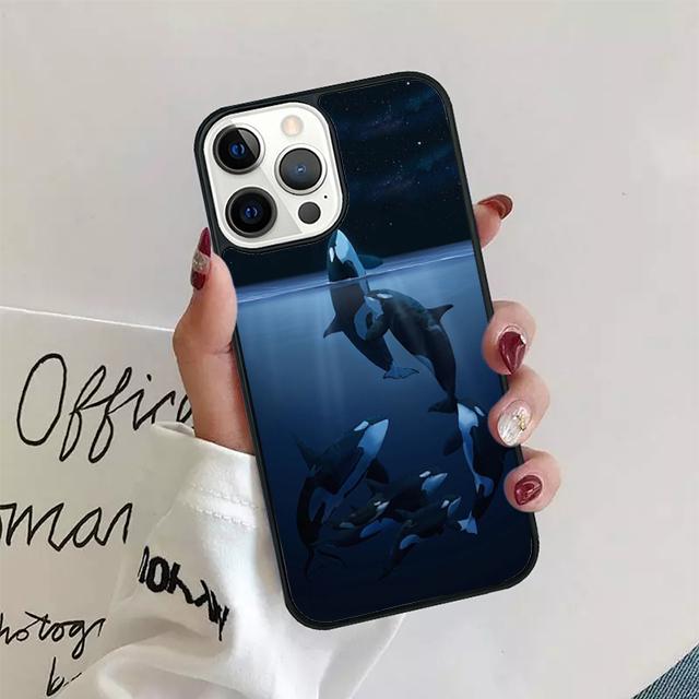 Killerwale Ozeantiere Telefonhülle für iPhone 11 12 13 14 Pro Max Mini Cover für iPhone X XS Max XR 5 6 7 8 Plus Coque