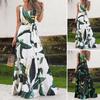 European & American Summer Print Casual Long Dress with Belt 2023