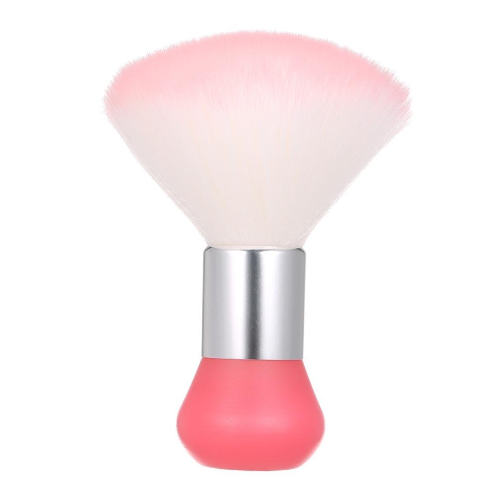 Soft Nail Dust Brush Pink Color Multi-functional Makeup Brush Neck Duster Brush For Hair Cutting
