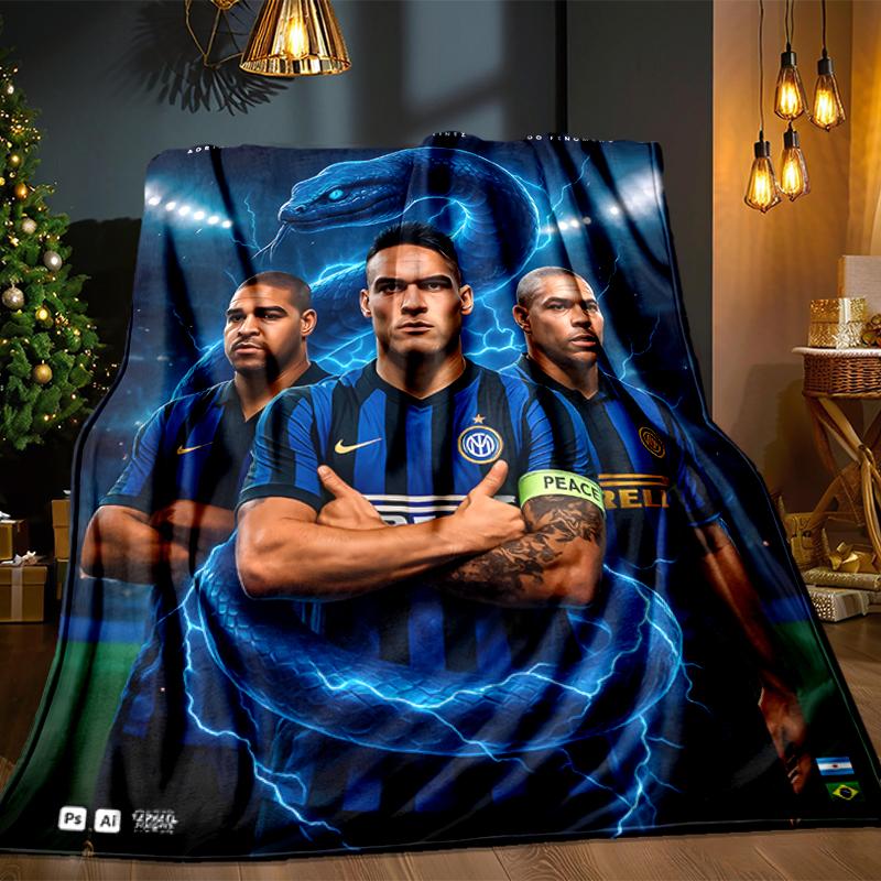 Inter Milan Star Lautaro Blanket Lightweight Ideal Bedding Blanket Perfect for Travel, Camping, Living Rooms, Offices, Sofas, Fan Christmas gift