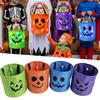 LED Halloweenowy świecący wiaderko na dynie, świecąca torba na słodycze dla dzieci na imprezę Trick or Treat, wiaderko na prezenty, dekoracja świąteczna