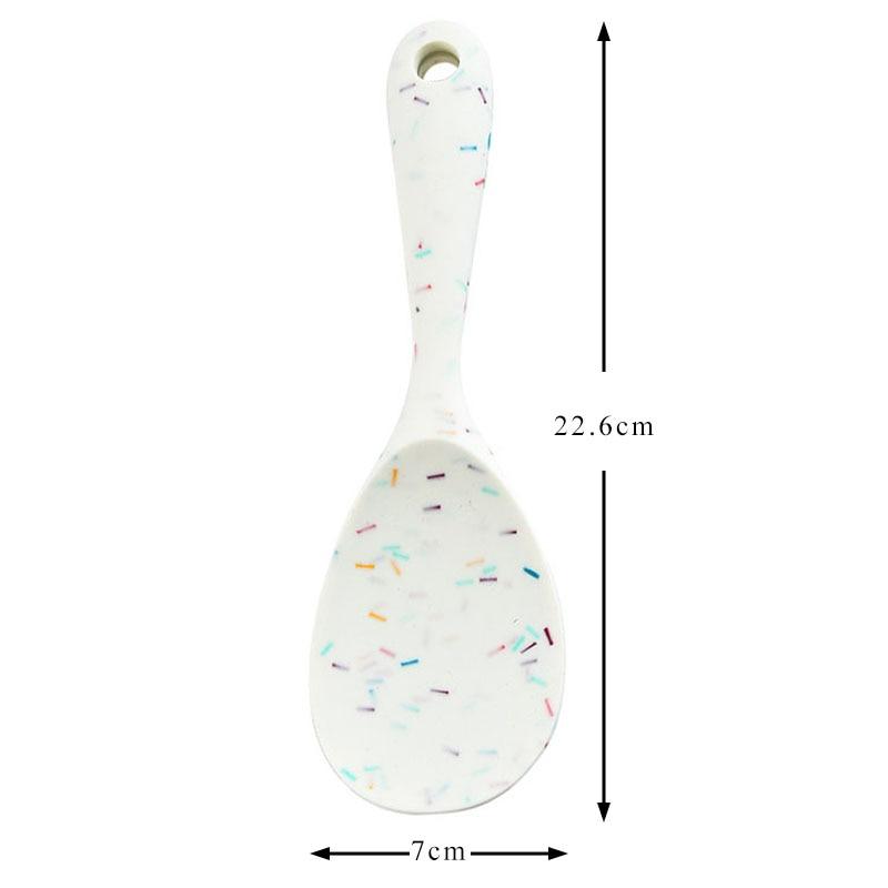 1Pcs Translucent Heat-resistant Silicone Non-stick Pan Cooking Tools Long Handle Kitchen Accessories Rice Spoon