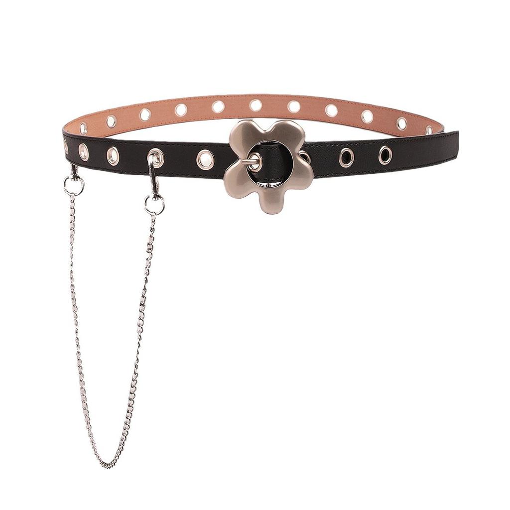Women's Belt Without Punching Jeans Belt Ins Style Metal Punk Trendy Simple Decoration Student Thin Narrow