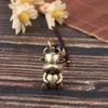 Brass Zodiac Bull Figure Rope Keyring Hanging Trinkets Vintage Copper Cute Cow Calf Pendants Keychain Women Backpack Decor