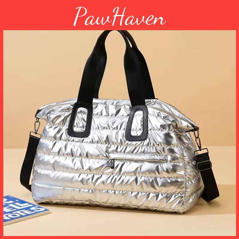 Color Solid Yogodlns Bright Surface Sports Fitness Handbags Shoulder Bag Fashion Large Capacity Waterproof Nylon Crossbody Bag