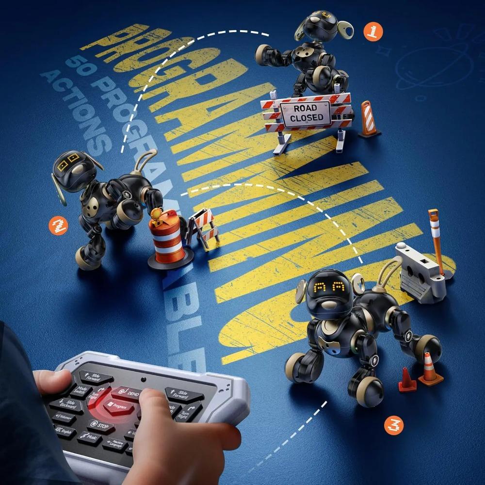 Smart AI Robot Dog Toy Intelligent Interactive Puppy More Than 30 Kinds of LED Expressions Remote Gesture Control Electronic Pet
