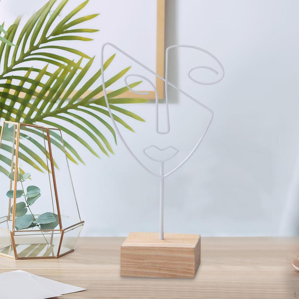 Abstract Human Face Sculpture - Contemporary Art Decor Piece