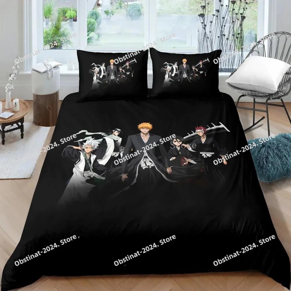 3D Bleach Kurosaki Ichigo Bedding Set Printed With Pillowcase Bed Duvet Cover Soft Single Double Queen Super King Size Bed Linen