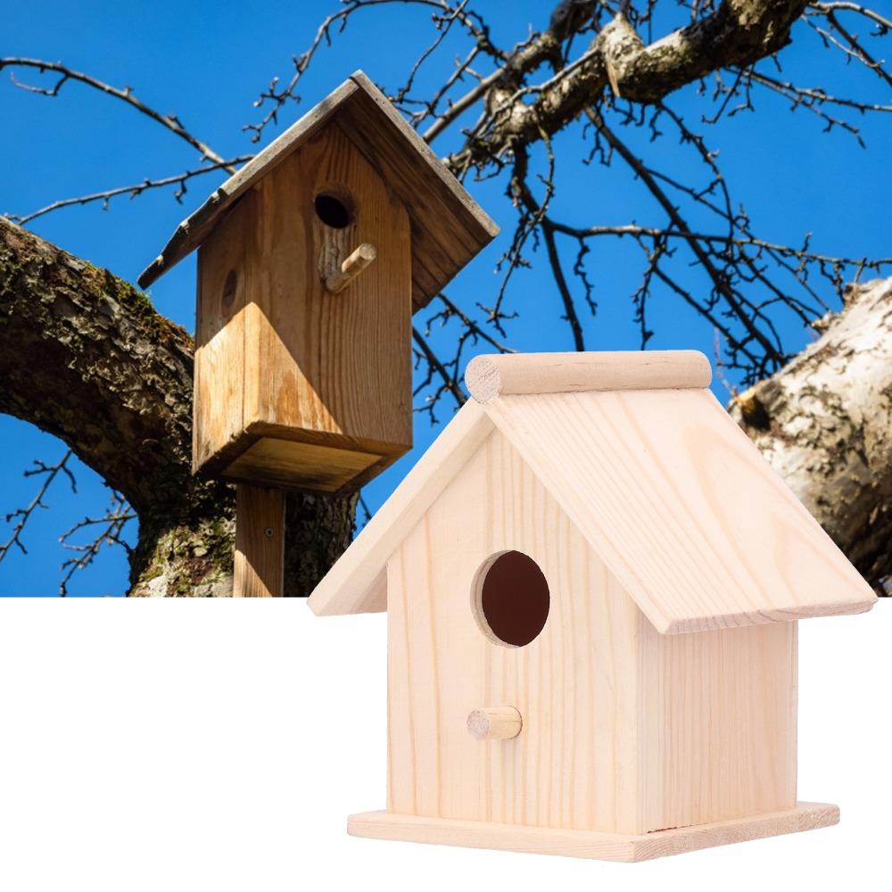 Small Stand Garden Bird House Durable Bird Nest House Convenient Wooden Bird House Indoor Use